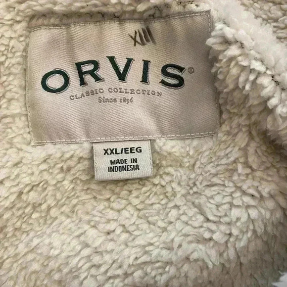 Orvis Men’s Fleece Lined Quarter Zip Warm Thick Pull Over Black Brown XXL - Picture 4 of 10